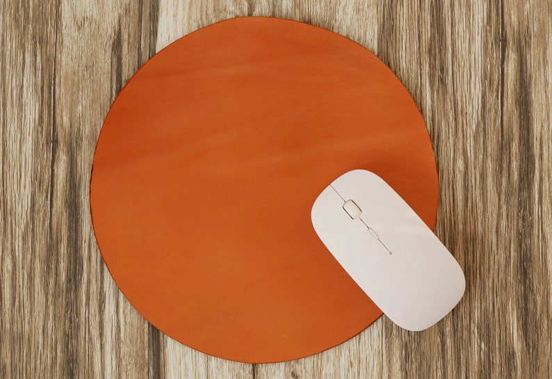 Leather Mouse Pad Mouse Pad Round Circle Leather Mouse Mat Etsy