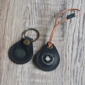Personalized AirTag Holder, Leather AirTag Keychain, Airtag case Bag Charm, Key Fob, Backpack AirTag, luggage airtag, Christmas Gift YS006