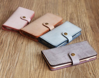Wristlet personalized leather iPhone 13 / 13 Pro Max / 13 Mini / SE / 12 Pro Max / XR / Xs MAX / 11 / wallet case womens iPhone wallet