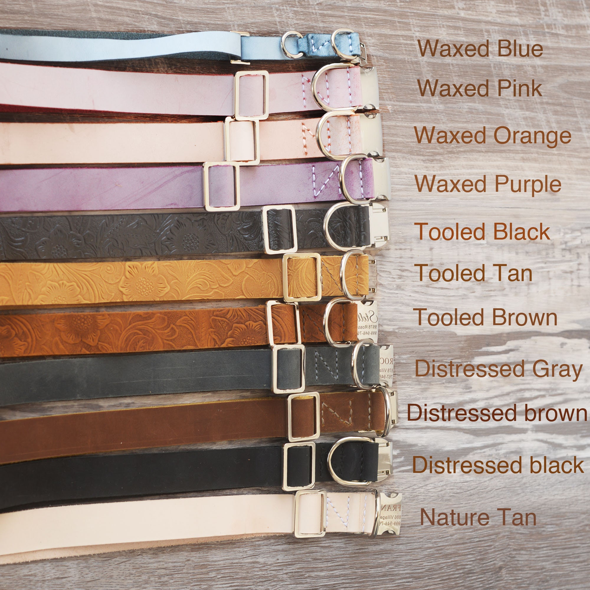 Personalised PU Leather Padded Dog Collar – Soft, Adjustable, Tag Included – S/M/L