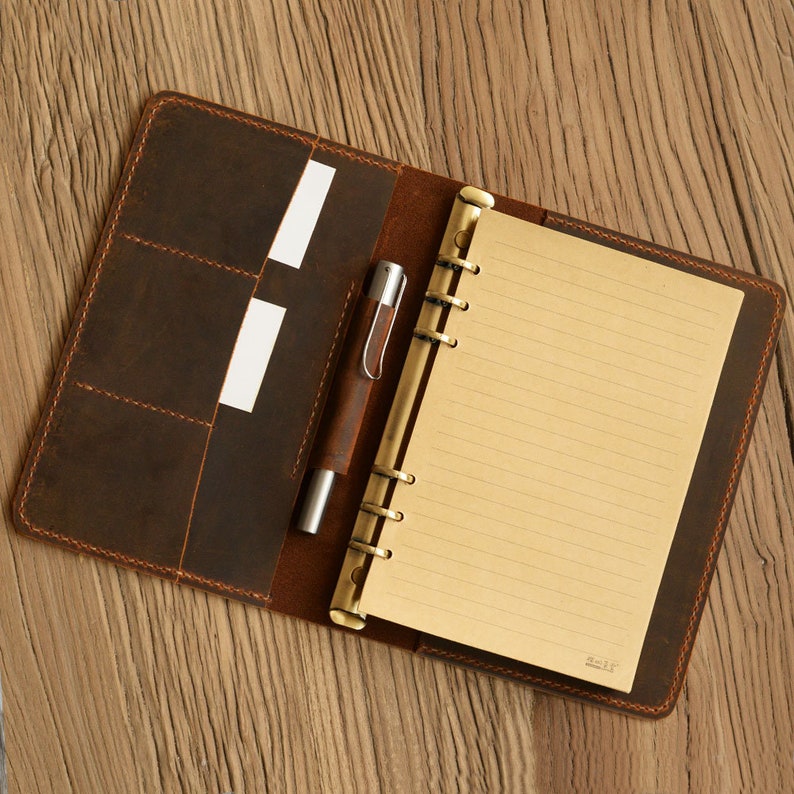 Personalized Size A5 Leather Refillable Planner Binder Etsy
