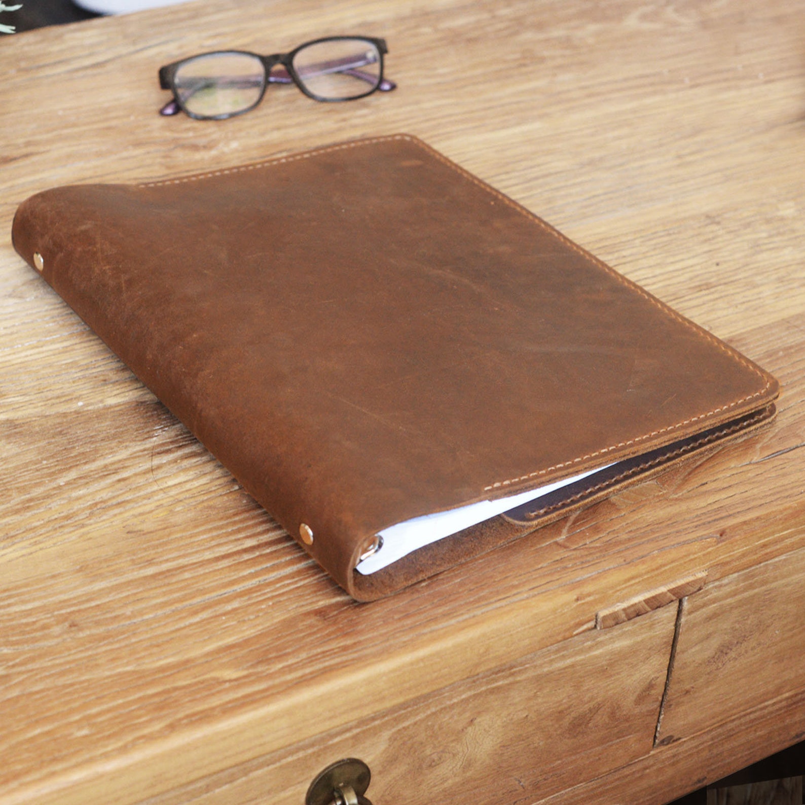 Leather Binder 4ring Leather Binder A4 Fit 4 Hole A4 Refill Etsy