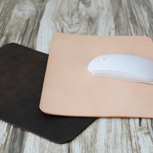 Leather Mouse Pad, Mouse Pad, Leather mousepad, Monogram Mousepad, Hand Cut from Vegetable Tanned Leather image 2