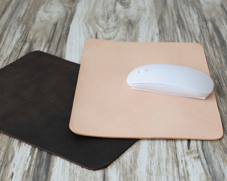 Leather Mouse Pad, Mouse Pad, Leather mousepad, Monogram Mousepad, Hand Cut from Vegetable Tanned Leather image 2