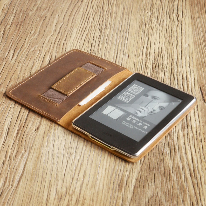 Personalized Leather Kindle Paperwhite case 11th gen, Kindle Paperwhite cover, Kindle Fire 7 12th case, Kindle oasis Ebook cover K01-3/4 image 4