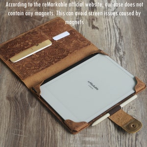 Personalized Leather reMarkable 2 Folio with Pen Holder, Top Quality Genuine Leather, reMarkable 2 Folio Organizer K07 image 3