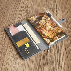 Personalized Leather Hobonichi Weeks Cover, Mega Weeks Cover, Notebook wallet, Travelers notebook - Distressed Gray- 311