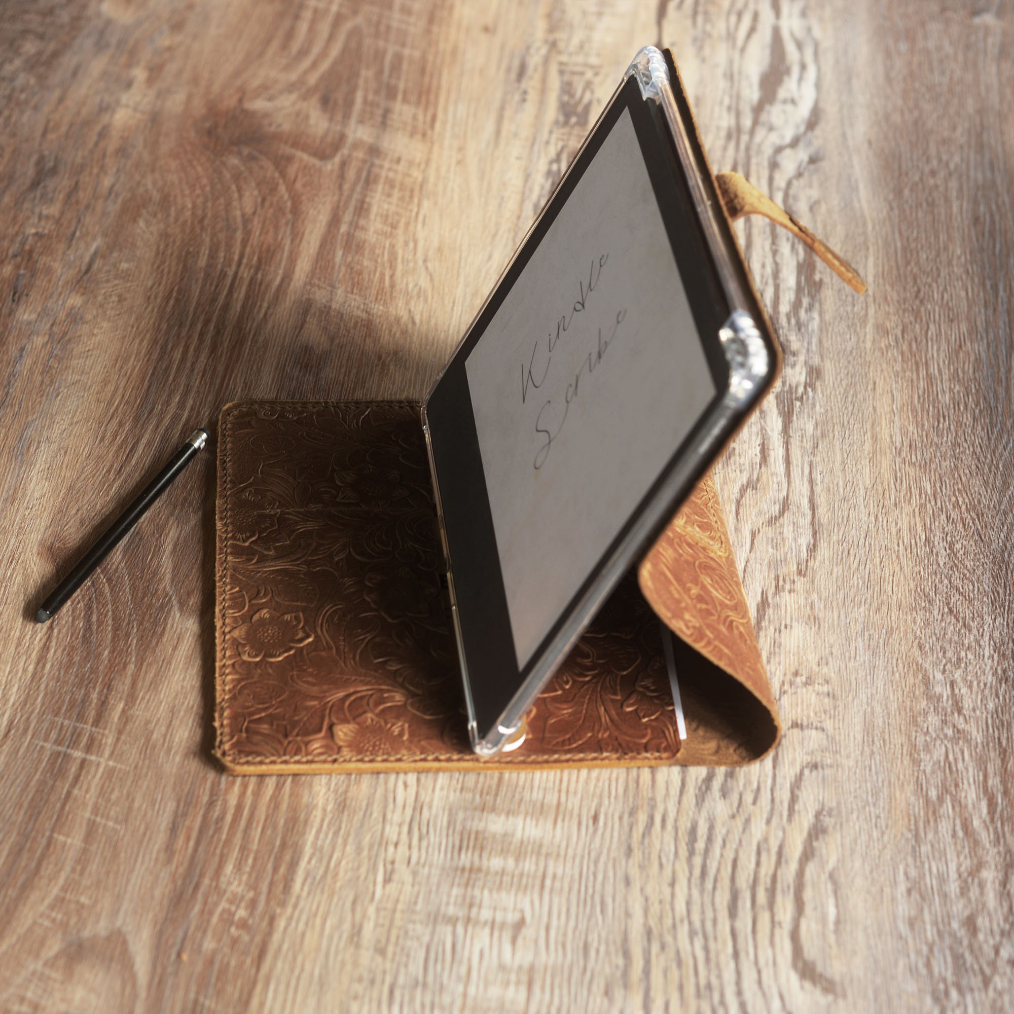 Personalized Leather Case for Kindle Scribe 10.2, Built-in Stand