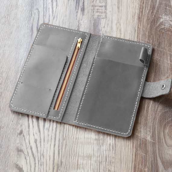 Server Book Organizer with Zipper Pocket,  Leather Restaurant Guest Check Presenters card holder for Waitress, Waiter, Bartender