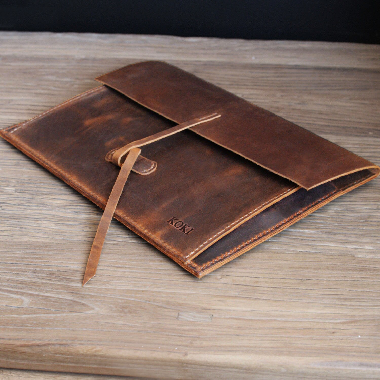 Handmade Leather MacBook Sleeve Case for New MacBook M4 Air 13