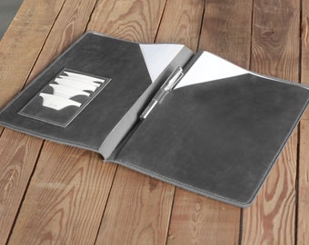Leather Folder, Document Holder, Leather Organizer, A5 Folder, A4 Leather Portfolio, Letter Size Notepad Holder, Corporate Gift - 801