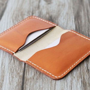 Personalizado cuero tarjetero 110 / Bussiness Card caso / tarjeta monedero / delgado cartera / Minimal billetera de cuero naranja