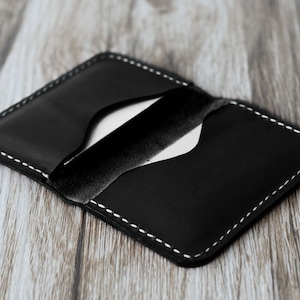 Gepersonaliseerde lederen visitekaartje houder 110/bussiness kaart geval/kaart portemonnee/slim Wallet/minimal lederen portemonnee/zwart