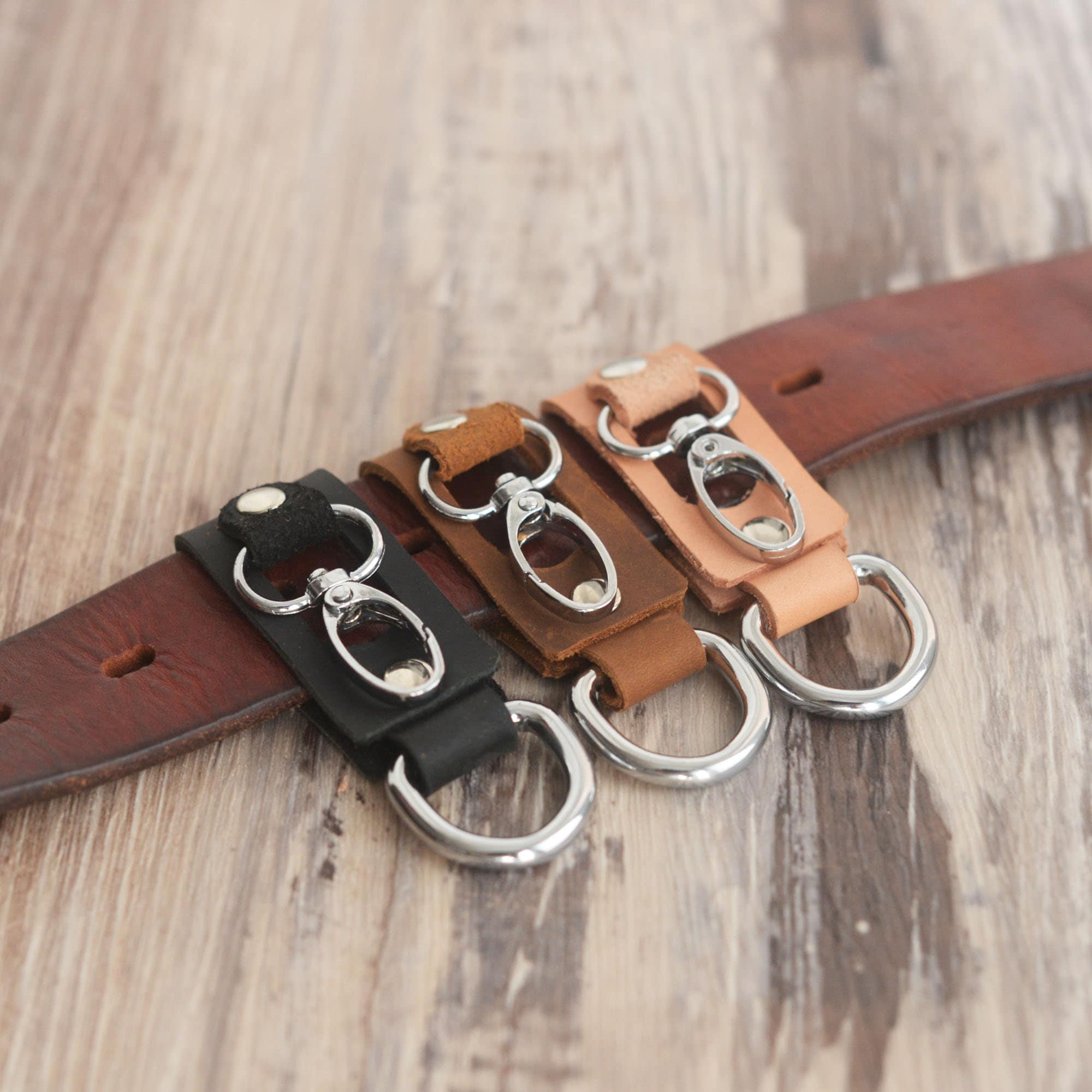 Personalized Leather Strap Keychain Holder Belt Loop Heavy Etsy
