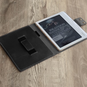 Custodia in pelle personalizzata per Kobo Libra Colour, Kobo Clara Colour con portapenne premium, custodia per e-reader Rakuten - RM-Kobo
