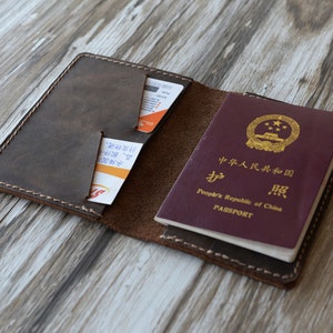 Lederen paspoort Cover - leder paspoort portemonnee 105 / mannen paspoort paspoorthouder case / leder / paspoort houder