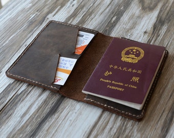 Leather Passport Cover - Leather passport Wallet 105 / Men passport case / Leather Passport holder / Passport keeper