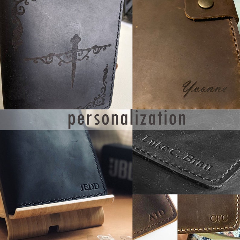 Personalized leather folio case for Samsung Galaxy Tab S9, S9 ultra, S8, S8 Plus with pen holder, Folio Stand Protective Tablet Cover image 9