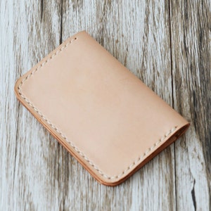 Personnalisés en cuir porte-cartes 110 / Bussiness carte affaire / carte porte-monnaie / Slim Wallet / Minimal en cuir pour femmes / Nature Tan image 3