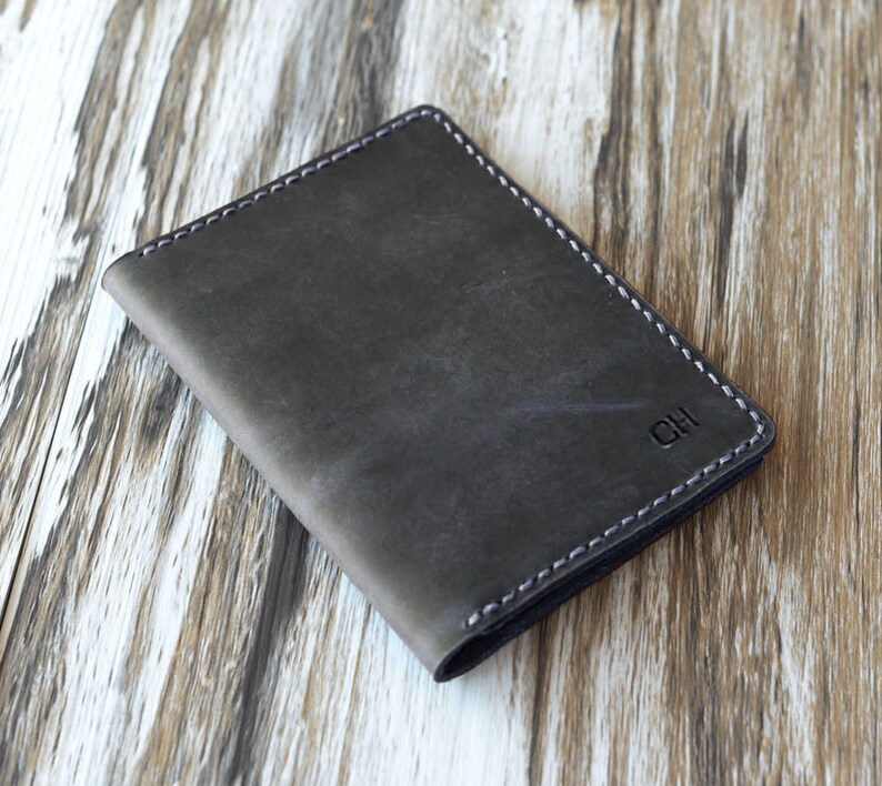 Black - Handcrafted Embossed Leather Passport Cover 08