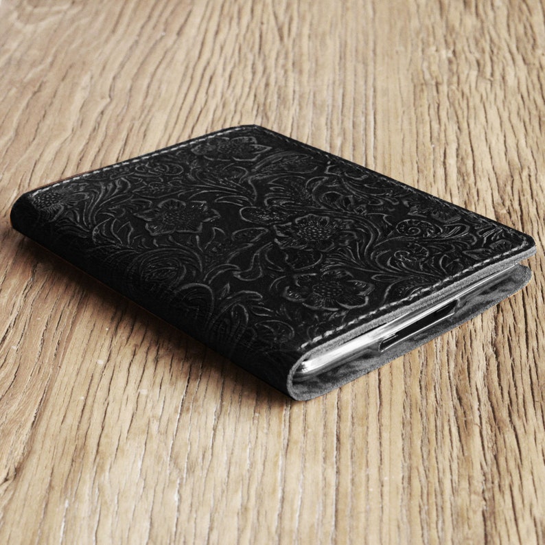 Etui na Kindle Paperwhite 12. generacja, 11. generacja, Zupełnie nowe etui na Kindle, Etui na Kindle Oasis, Skóra tłoczona, Okładka na ebooka K01-3/4 Black