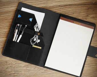 Personalized Leather Portfolio, 8.5 X 11 Padfolio, A4 Letter Size