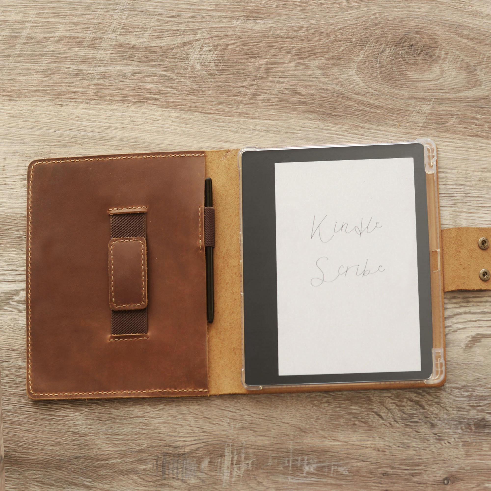 Personalized Leather Case for Kindle Scribe 10.2, Built-in Stand