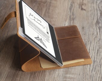 Kindle Scribe 10.2用パーソナライズレザーケース、内蔵スタンド