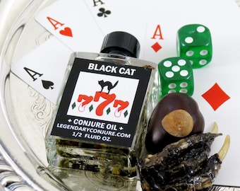 Aceite de conjuro del gato negro - buena suerte - invisibilidad - competencia - hoodoo - brujería - pagano