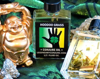 Hoodoo Five-Finger Grass Conjure Oil - manual dexterity - money drawing - hoodoo - witchcraft - pagan
