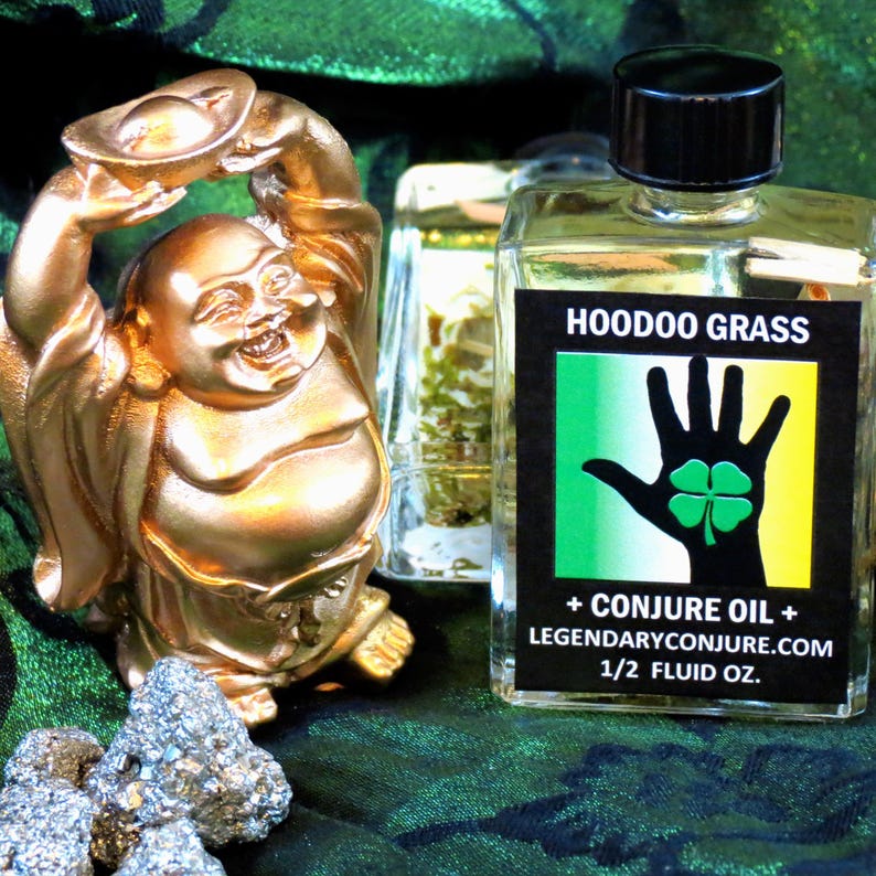 Hoodoo Five-Finger Grass Conjure Oil - manual dexterity - money drawing - hoodoo - witchcraft - pagan Bild 2