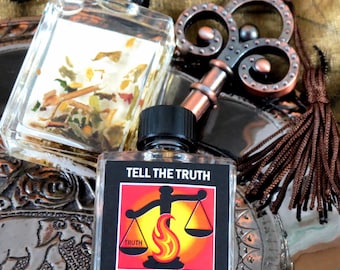 Aceite de conjuro "Di la verdad" (sin fragancia) - suelta el chisme - suero de la verdad - hoodoo - brujería - pagano