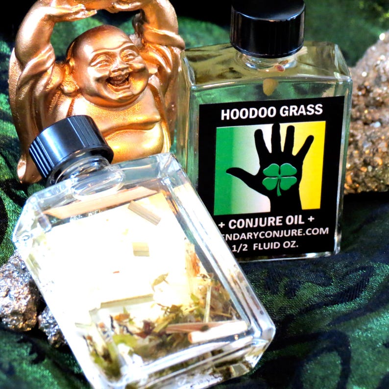 Hoodoo Five-Finger Grass Conjure Oil - manual dexterity - money drawing - hoodoo - witchcraft - pagan Bild 3
