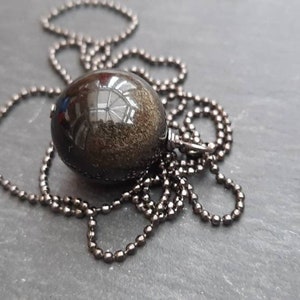 Black Obsidian Golden Obsidian Sphere Necklace BLACK OBSIDIAN