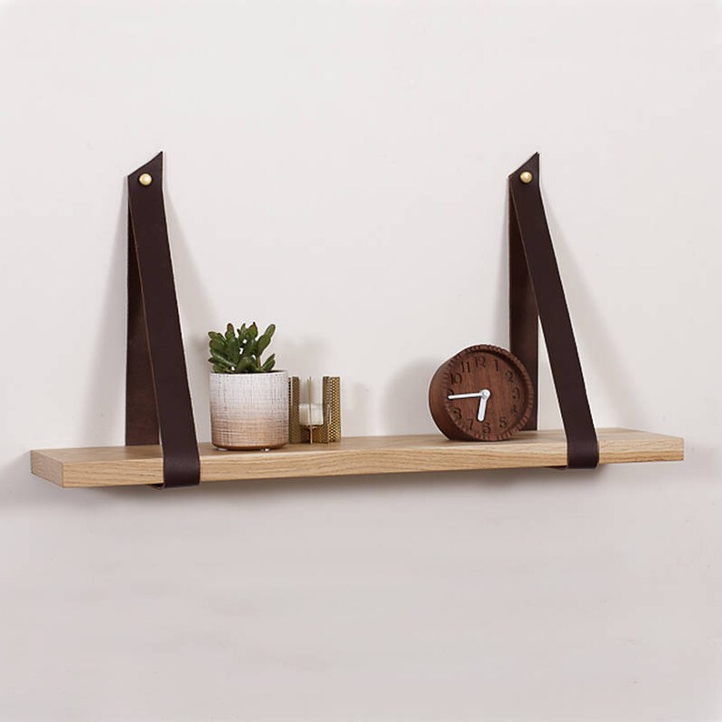 Black Leather Straps for Hanging Shelf. Straps Only Floating Etsy