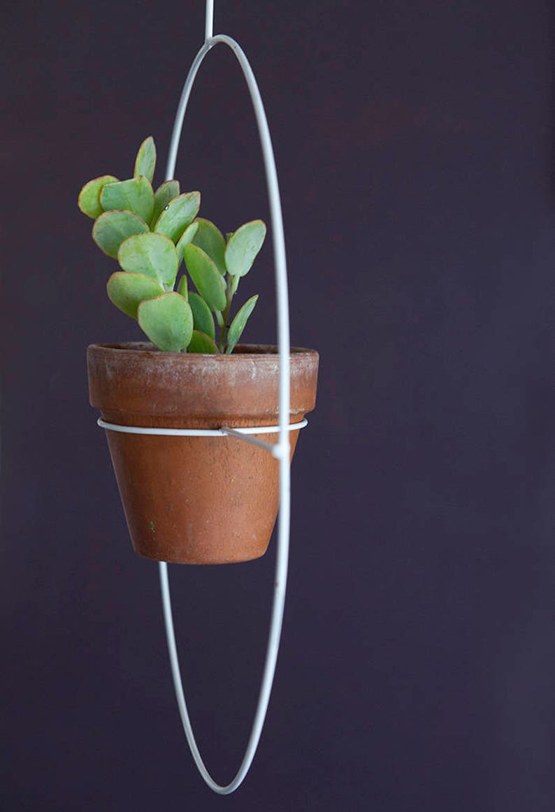 Black Metal Hanging Planter Metal Plant Hanger Indoor Etsy