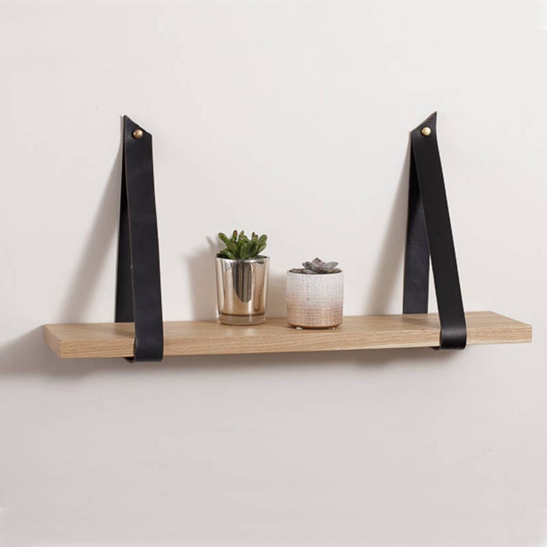 Brown Leather Straps for Hanging Shelf. Straps Only Floating Etsy