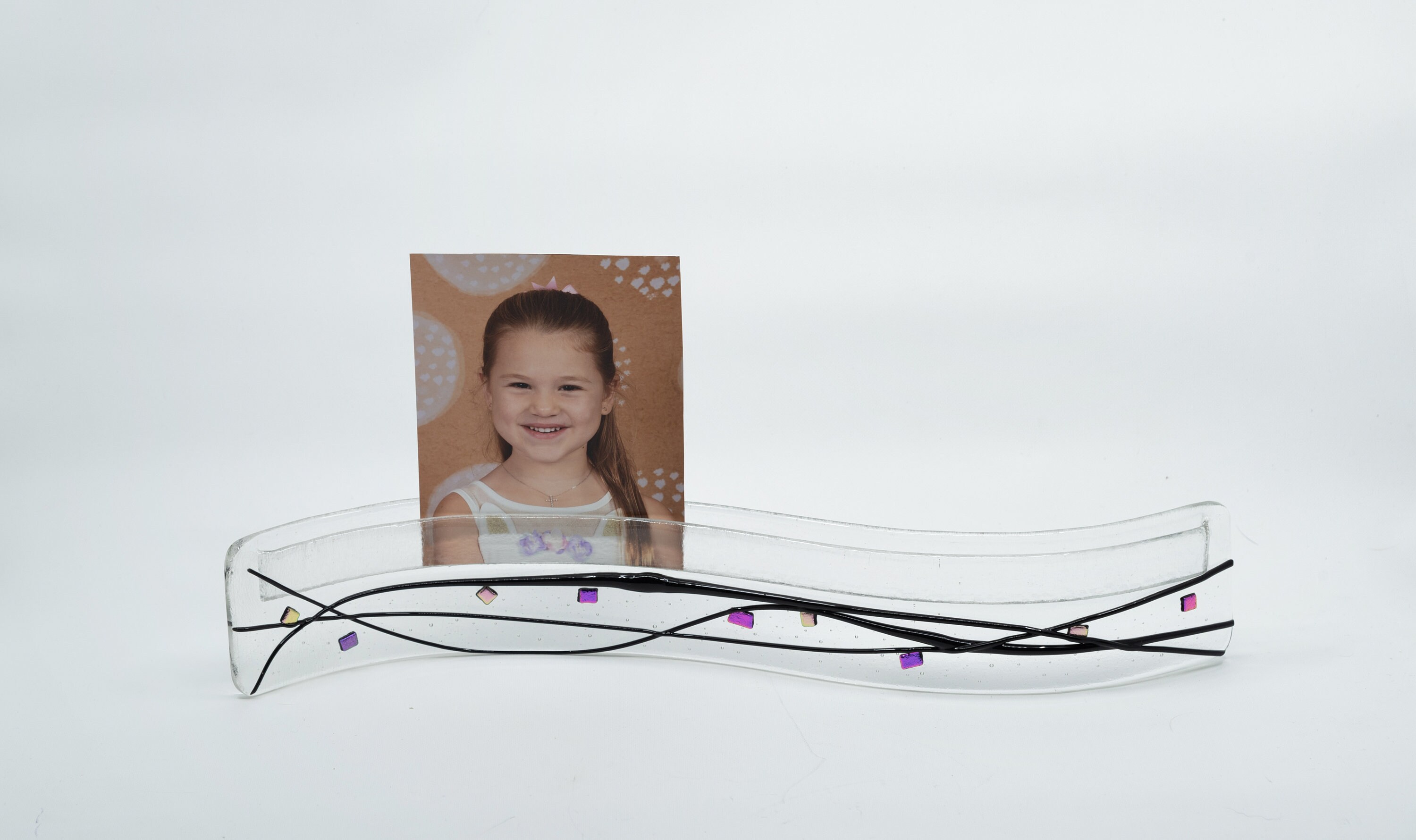 Unique Glass Photo Holder Photo Frame Business Card Holder Etsy