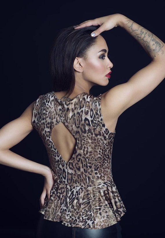 animal print bandeau swimsuit