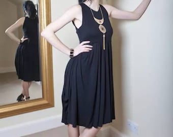 Jersey Empire Line Dress in Black