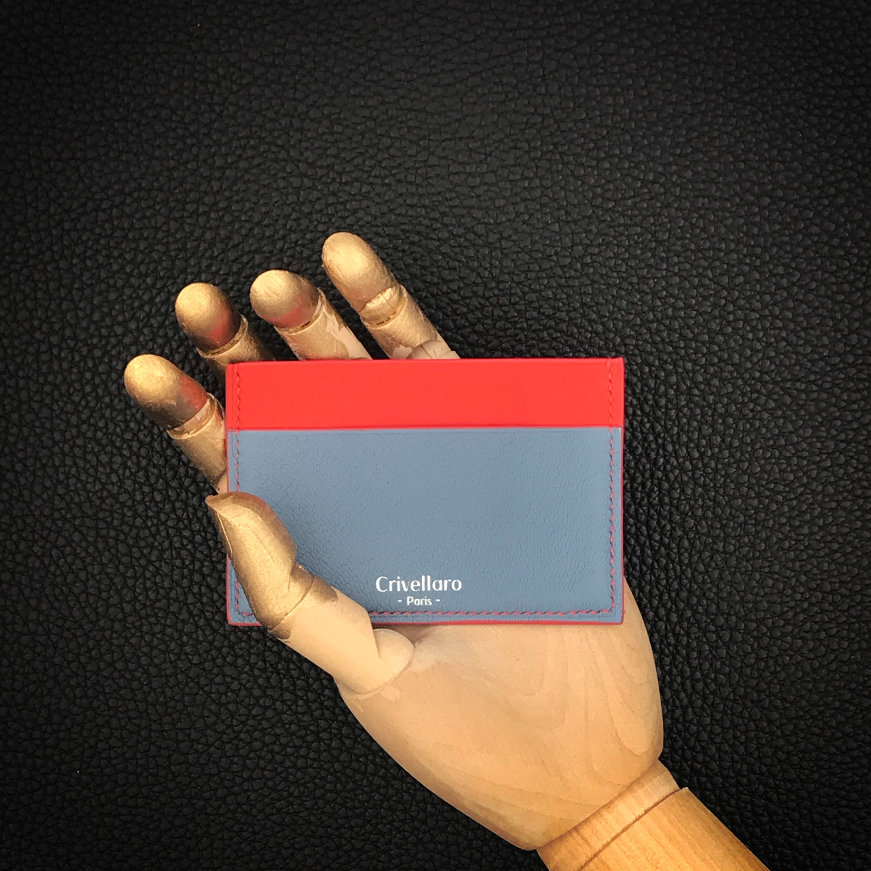 Slim card holder 3 visa cards unique piece handstitched Etsy