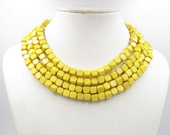 New Women Necklace,Multi Strand Necklace,Chunky Necklace,Yellow Necklace,Bridesmaid Necklace,Wedding Gift idears,Statement Necklace,Fashion