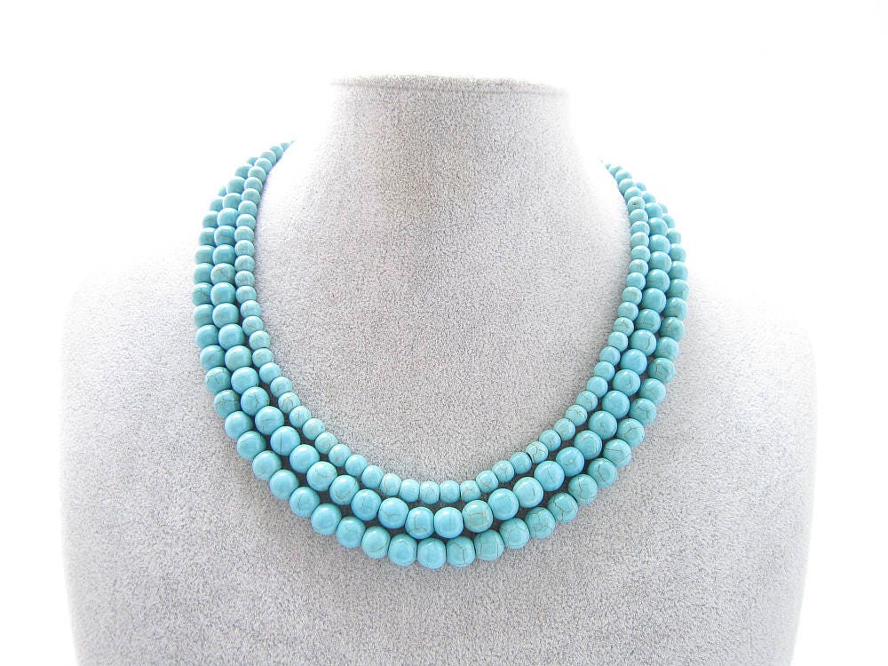 Multistrand Necklace for Womenturquoise Beaded - Etsy