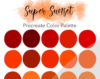 Super Sunset Procreate Color Palette, Color Swatches, iPad Procreate Tools
