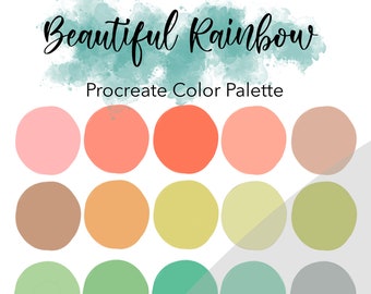 Beautiful Rainbow Procreate Color Palette, Color Swatches, iPad Procreate Tools