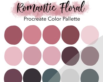 Romantic Floral Procreate Color Palette, Color Swatches, iPad Procreate Tools