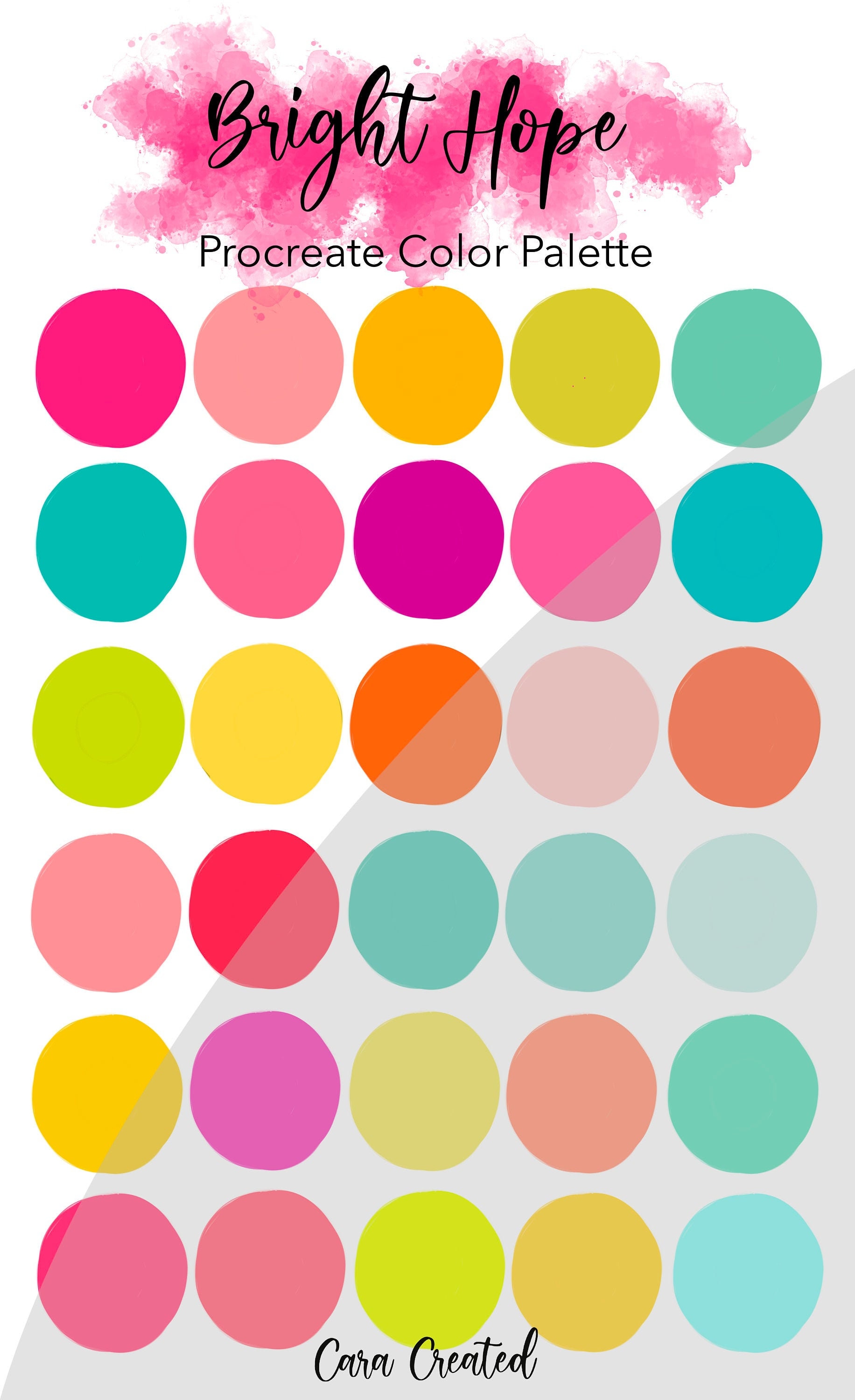 Paleta de colores para Procreate Bright Hope – 1 archivo .swatch de tonos coherentes para iPad