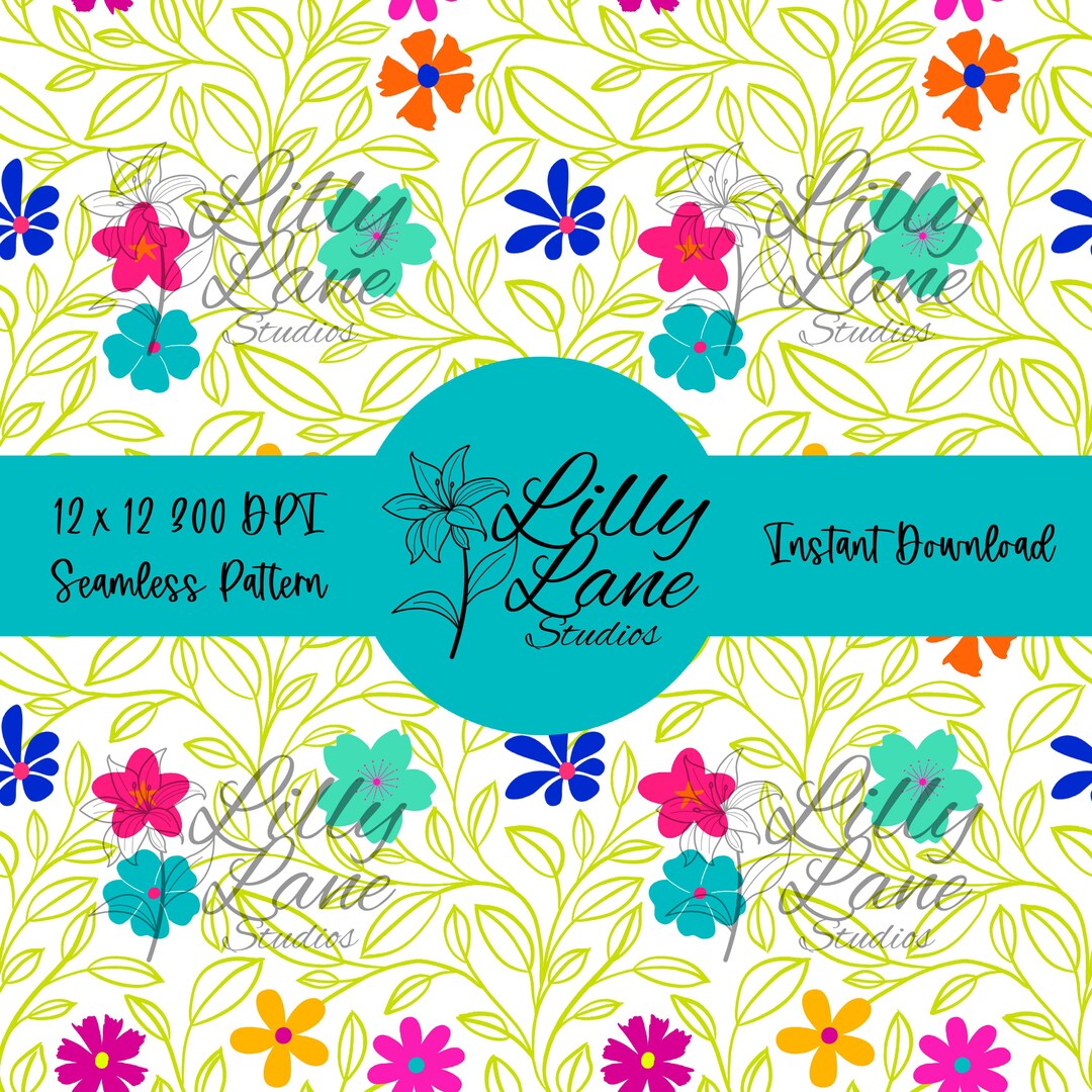Wild Flower Seamless Pattern |bright Colorful Floral Digital Paper ...