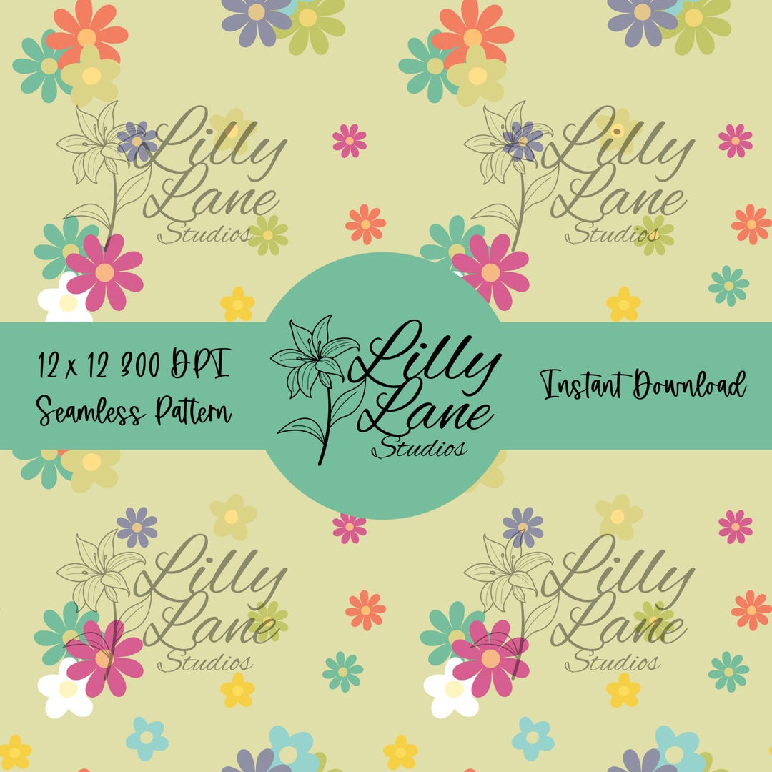Groovy Retro Floral Seamless Pattern | Digital Download | 70s Flower ...