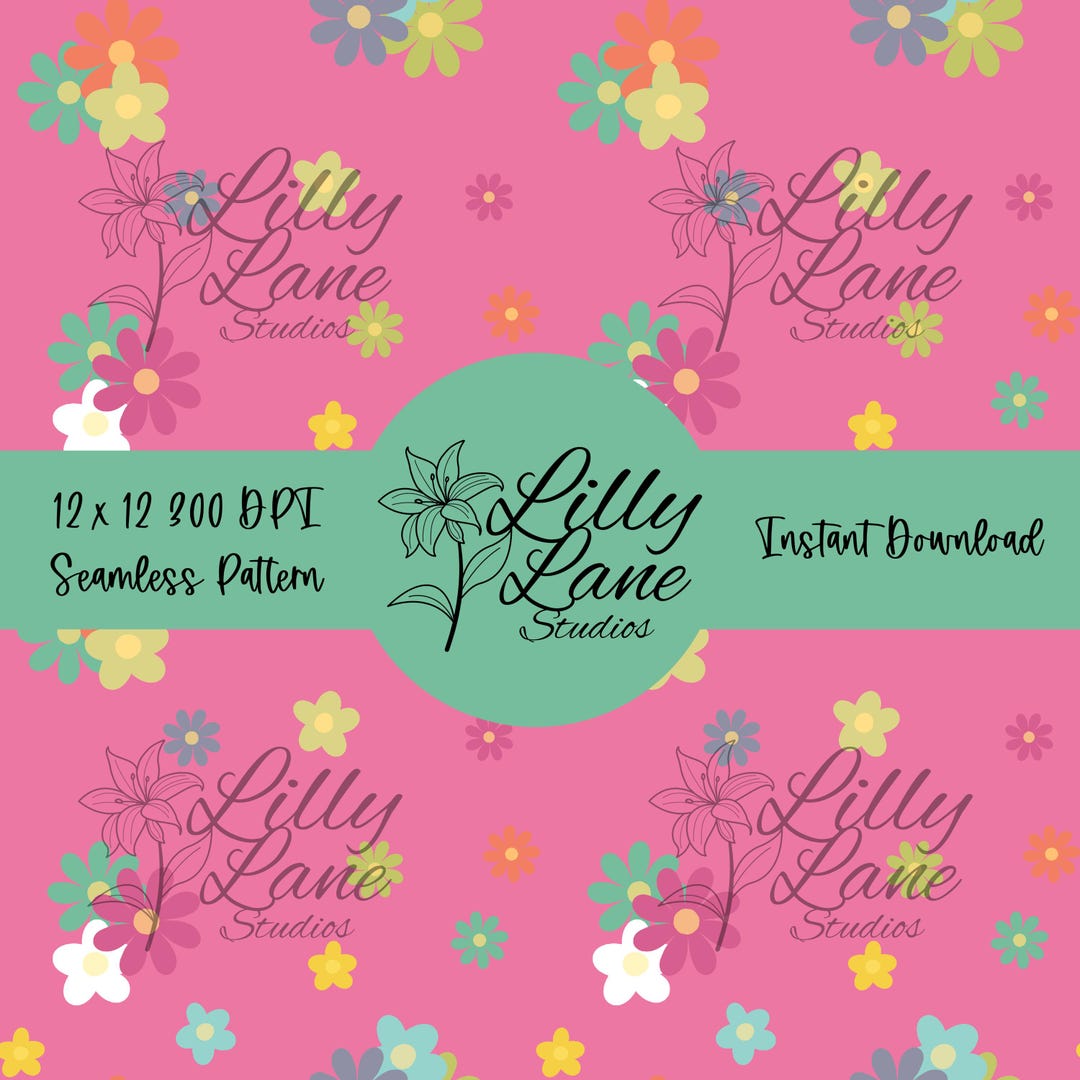 Groovy Retro Floral Seamless Pattern | Digital Download | 70s Flower ...
